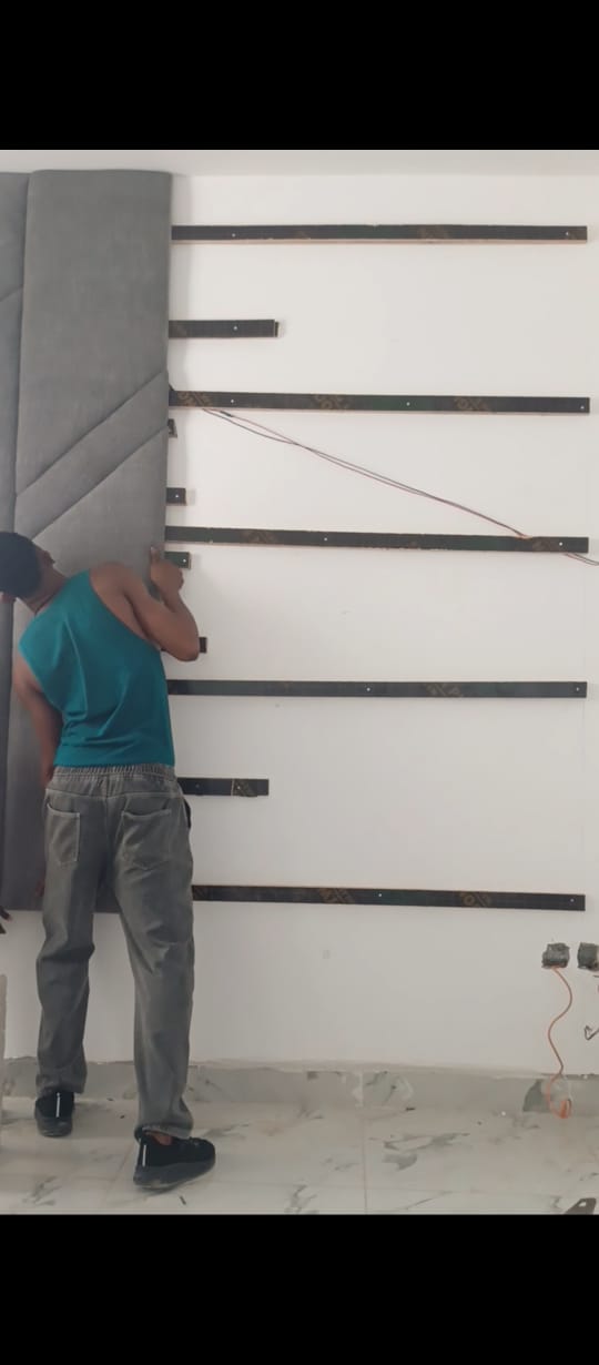Wall installation in progress