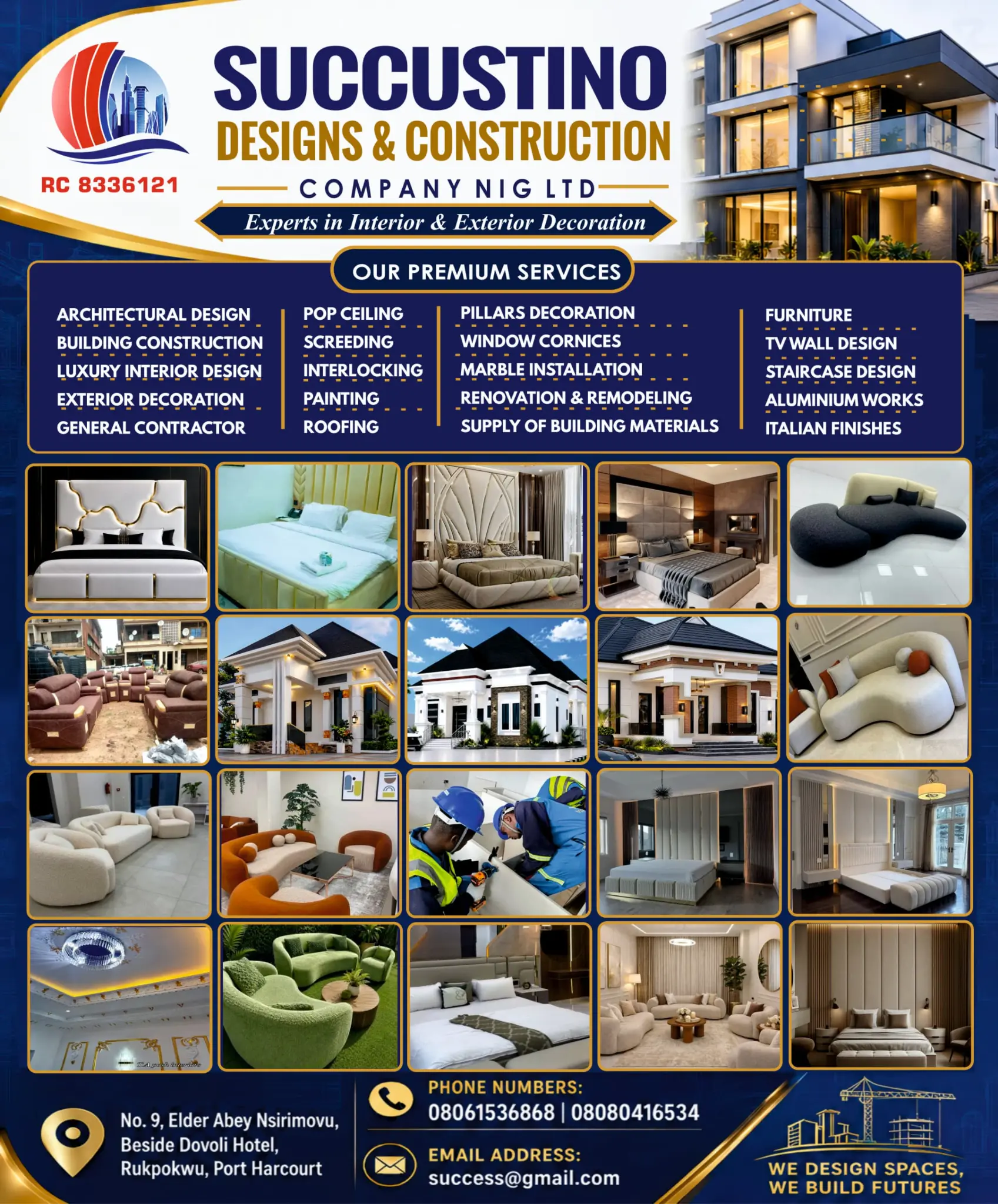 Succustino services and project collage